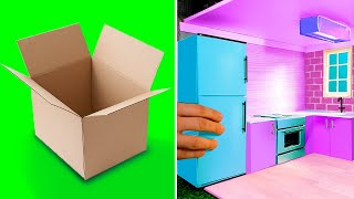 CARDBOARD MINI HOUSE || Jaw-Dropping Home Decor Ideas And DIY Furniture Out Of The Box