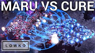 StarCraft 2: MASS THOR VS LIBERATORS! (Maru vs Cure)