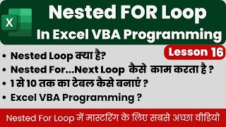 Nested For Loop In Excel VBA Programming | For Loop | For...Next Loop