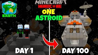 We Survived 100 Days On ONE ASTROID In Minecraft Hardcore | Duo 100 Days