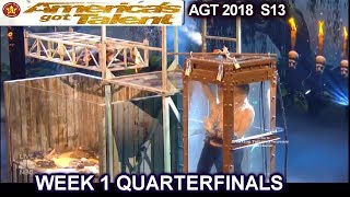 Lord Nil Escape Artist & RATTLE SNAKES DIVIDED JUDGES Quarterfinals 1 America's Got Talent 2018 AGT