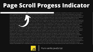 Page scroll progress indicator JavaScript