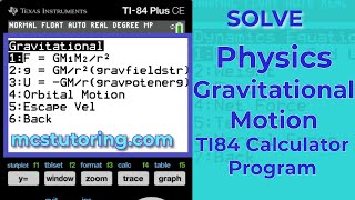 TI84 Physics Program: Master Gravitational Physics | Physics Mechanics Solver #physics #ti84programs