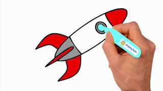 How to Draw a Rocket Cartoon drawings for kids step by step super easy | Drawing Extra