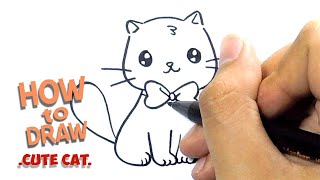Easy Drawing | How to Draw cute cat