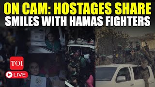 LIVE: Israeli Hostages Smile After Getting Gifts From Hamas Fighters | Unusual Goodbye