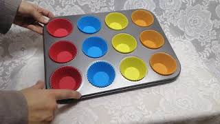 صينية كب كيك تيفال +١٢ قالب سيليكون Cupcake tray with 12 Silicone cupcake molds