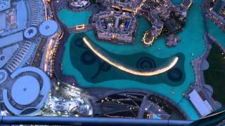 Dubai Mall Fountain Full SHOW HD from BURJ KHALIFA Balcony