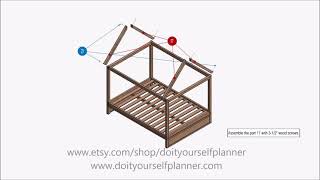queen size house bed plan, diy kids bed plan, build plans for queen house bed frame