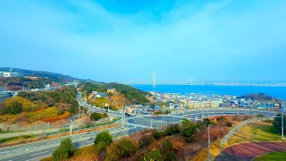 [4K HDR] Akashi Kaikyo Bridge view from Awaji SA's Ferris wheel