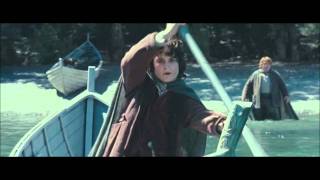 Frodo saves Sam from drowning.