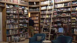 Making a secret door in library shelves, rolling ladder and domed ceiling