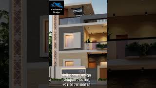 26' x 35' 3D Home design | Front elevation | 3BHK | Modern design | 900 Sqft |