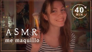 ASMR | Me maquillo contigo antes de grabar 🤍🎬 [40 minutos sin cortes ]