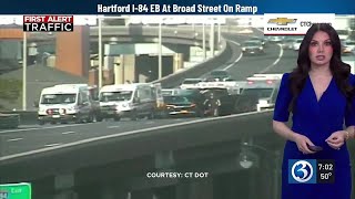 FIRST ALERT TRAFFIC: Multi-vehicle crash closes lanes on I-84 in Hartford