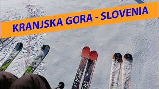 Skiing in Kranjska Gora, Slovenia - February