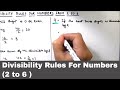 Divisibility Rules With Examples / Rules of Divisibility for 2 3 4 5 6 / Divisibility Test