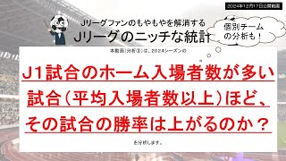 【徹底分析】J１リーグ入場者数分析③（2024シーズン）