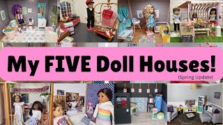 My FIVE American Girl Doll Houses - Spring 2024