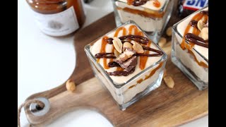 Mousse caramel cacahuètes façon snickers