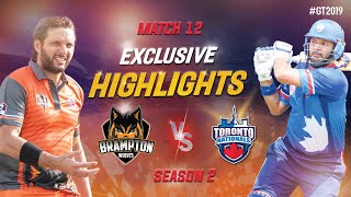 Toronto National vs Brampton Wolves Exclusive Highlights | Match 12 Highlights | GT20 Canada 2019