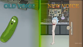 Side by side comparison of Rick and Morty's new voice