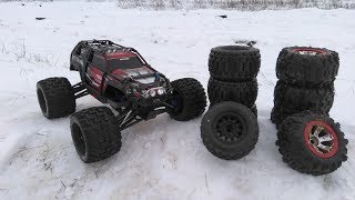 Тест резины на Traxxas Summit. Duratrax Lockup MT, Proline Badlands MX и Stock