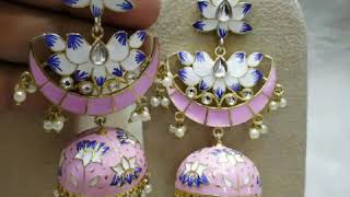 Lotus Meenakari Earrings