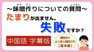 味噌手作りキット よくいただく質問【その23】たまりが出ません。失敗ですか？中国語字幕版