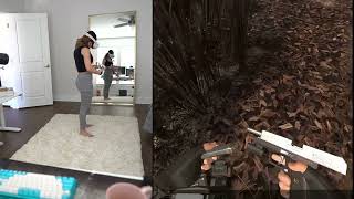 Alinity reloads her gun in VR