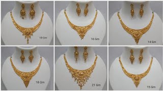 Necklace Designs In Gold With Weight And Price | Gold Set Designs With Price