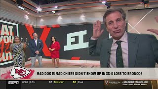 FIRST TAKE | Mad Dog fumes over Chiefs tanked against Broncos to keep Bengals out of the playoffs