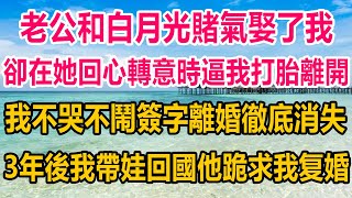 老公和白月光賭氣娶了我，卻在她回心轉意時逼我打胎離開，我不哭不鬧簽字離婚徹底消失，3年後我帶娃回國，他跪求我复婚#爽文 #爽文完结#情感故事 #情感 #婚姻 #分享 #家庭