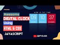 [#6] Amazing Working Digital Clock using Html CSS Javascript | Simple Javascript Project | #PYOJAN