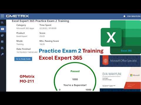 GMetrix Practice Exam 2 Training Excel Expert 365 MO-211 - YouTube