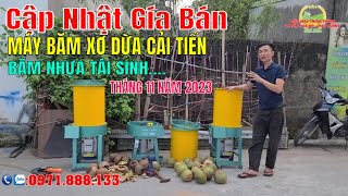 Cập Nhật Gía Bán Máy Băm Xơ Dừa Cải Tiến 3 Dao Hoa Thị Tháng 11 Năm 2023