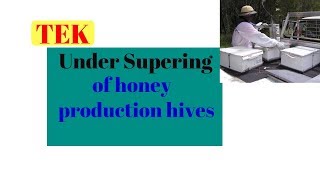 3. 15 Under Supering of Honey Production Hives