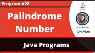 Java Program to check whether the given number is a palindrome