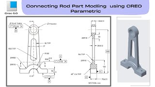 Connecting Rod Part Design using Creo | PTC Creo 3D modelling tutorial | Part Design Tutorial