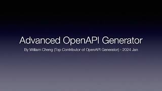 Advanced OpenAPI Generator (Training Course)