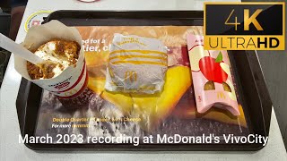 Triple Cheeseburger, Apple Custard Pie and Lotus Biscoff McFlurry at McDonald's VivoCity