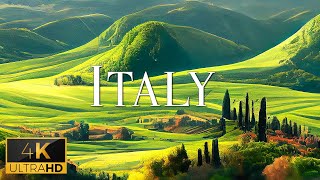 FLYING OVER ITALY (4K Video UHD) - Calming Music With Stunning Beautiful Nature Film For Relaxation