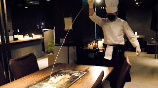 Authentic Japanese high-quality teppanyaki cuisine, unique course meals