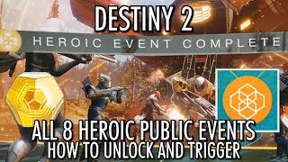 Destiny 2 - All 8 Heroic Public Events - How to Unlock \u0026 Activate Heroic Public Events