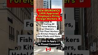 🇨🇦 New Brunswick LMIA Approved Jobs for Foreign Workers