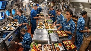 Life Inside US Navy's Largest $4B Destroyer At Sea – Kitchen, Sleeping Rooms & Daily Operations!