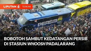 Momen Bobotoh Rayakan Kemenangan Persib Bandung di Stasiun Whoosh Padalarang | Liputan 6