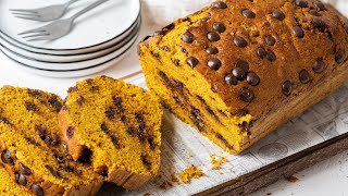You Wouldn't Believe This Is Healthier | Chocolate Chip Pumpkin Bread Recipe