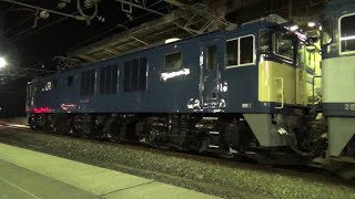 【EF64重連貨物列車】中央西線塩尻駅　運転停車／5880ㇾ EF64 1036号機1002号機／7両のタキ貨車‼