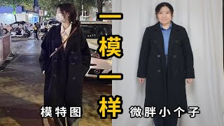 153/126斤｜微胖小个子 显高显瘦本命黑色大衣1